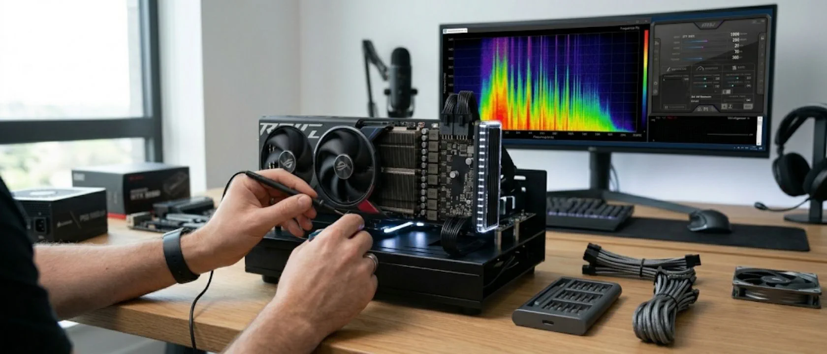 Leer in deze gids hoe je effectief coil whine bij je videokaart kunt herkennen en verminderen door het begrijpen van de onderliggende trillingsfrequenties, zonder onnodige meetapparatuur.