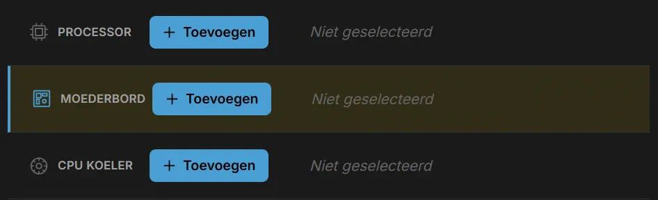 Automatische socket- en chipsetcontrole voor moederborden binnen de PC Samenstellen Tool.