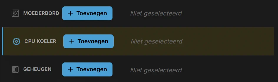 Luchtkoeling en waterkoeling (AIO) vergelijken voor je build in de PC Samenstellen Tool.