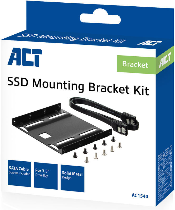 Act 2 5 inch naar 3 5 5 orig - ACT AC1540 2,5 inch-naar-3,5 inch Inbouwframe (zwart)