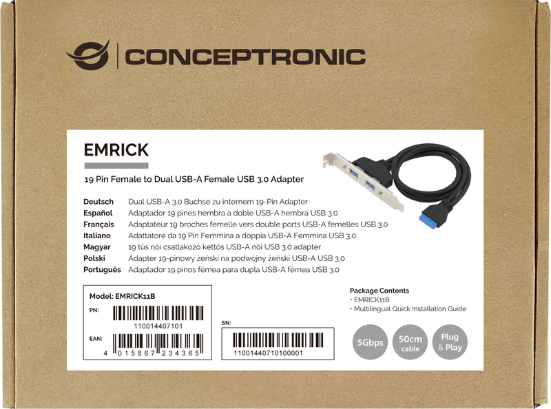Conceptronic emrick11b interfacekaart adapt 4 orig - Conceptronic EMRICK11B Behuizingonderdeel (zwart)