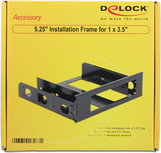 Delock 18267 5 25 installatieframe vo 4 orig - DeLock 18267 5,25 inch-naar-3,5 inch Inbouwframe (zwart)