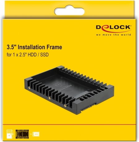 Delock 18364 3 5 installatieframe voo 7 orig - DeLock 18364 2,5 inch-naar-3,5 inch Inbouwframe (zwart)