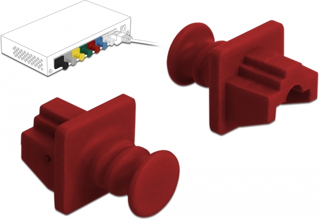 Delock 86510 poortklepbeschermers 10 2 orig - DeLock 86510 Stoffilter (rood)