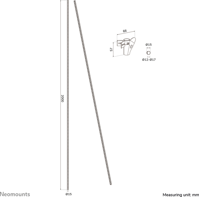 Neomounts kabelspiraal voor 1 3 kabels k 8 orig - Neomounts Kabelspiraal voor 1-3 kabels Kabelbeheer (zwart)