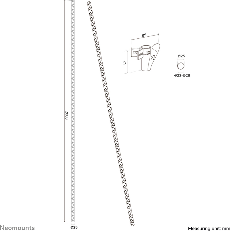 Neomounts kabelspiraal voor 1 5 kabels k 8 orig - Neomounts Kabelspiraal voor 1-5 kabels Kabelbeheer (zwart)