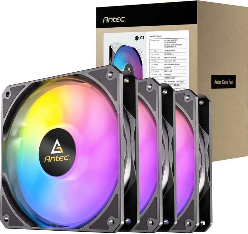 Antec p12 computer behuizing ventila - Antec P12 ARGB 120mm PWM Fan (3-Pack, Black)