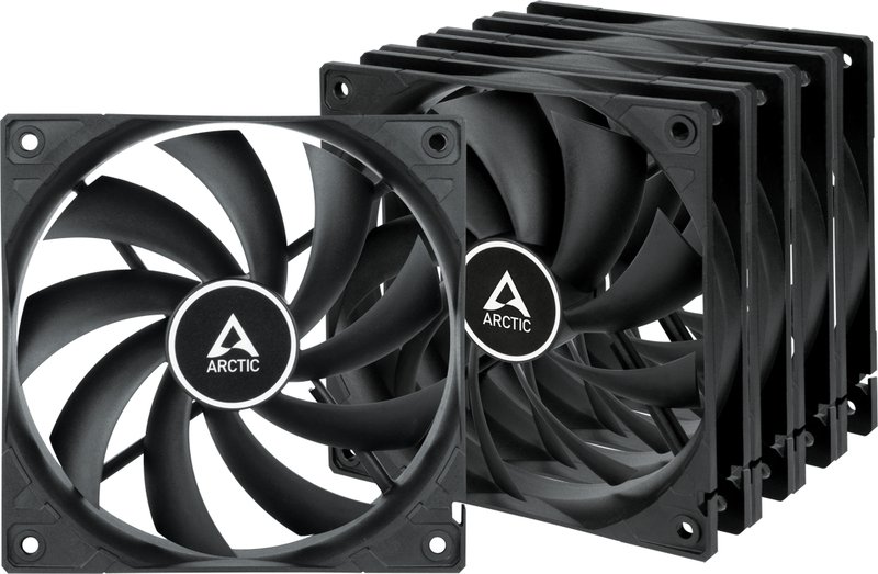 Arctic f12 ventilatorhuis 5 pack 5x 1 - ARCTIC F12 Black 120mm Case Fan (Black)