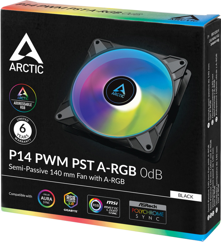 Arctic koeler cooling p14 pwm pst a 4 orig - ARCTIC P14 PWM PST A-RGB 0dB CFM, 2 mmH2O 140mm Case Fan (White)