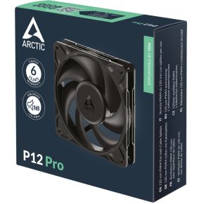 P12 Pro 120mm 600-3000 RPM PWM Fluid Dynamic Bearing Case Fan, Black - afbeelding 5