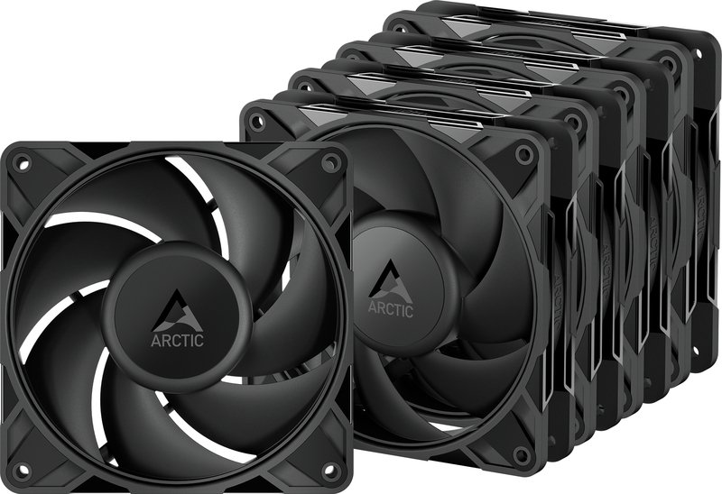 Arctic p12 pro pst case fan 776125 - ARCTIC P12 Pro PST (5 Pack) Black 120mm Case Fan (White)