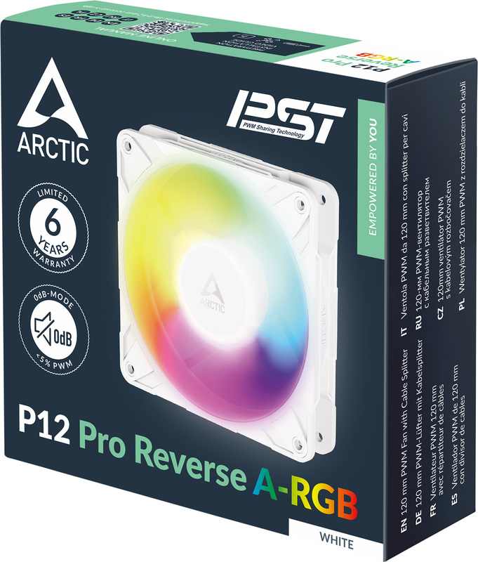 Arctic p12 pro reverse a wei gehausel 6 orig - ARCTIC P12 Pro Reverse A-RGB White 120mm Case Fan (White)