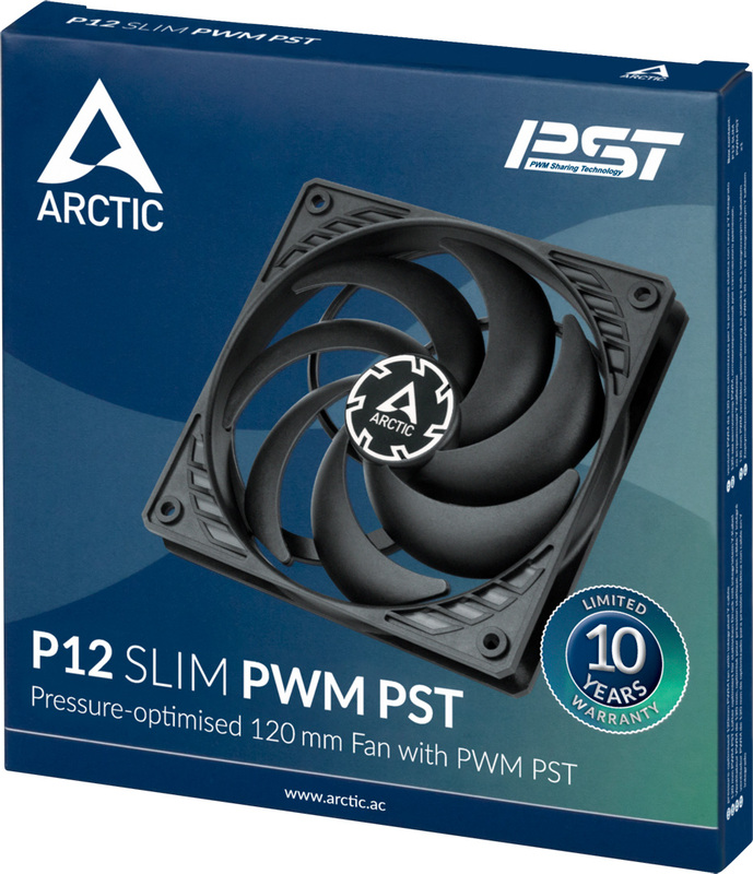 Arctic p12 slim pmw pst ventilatorhui 5 orig - ARCTIC P12 Slim PWM PST 120mm Case Fan (White)