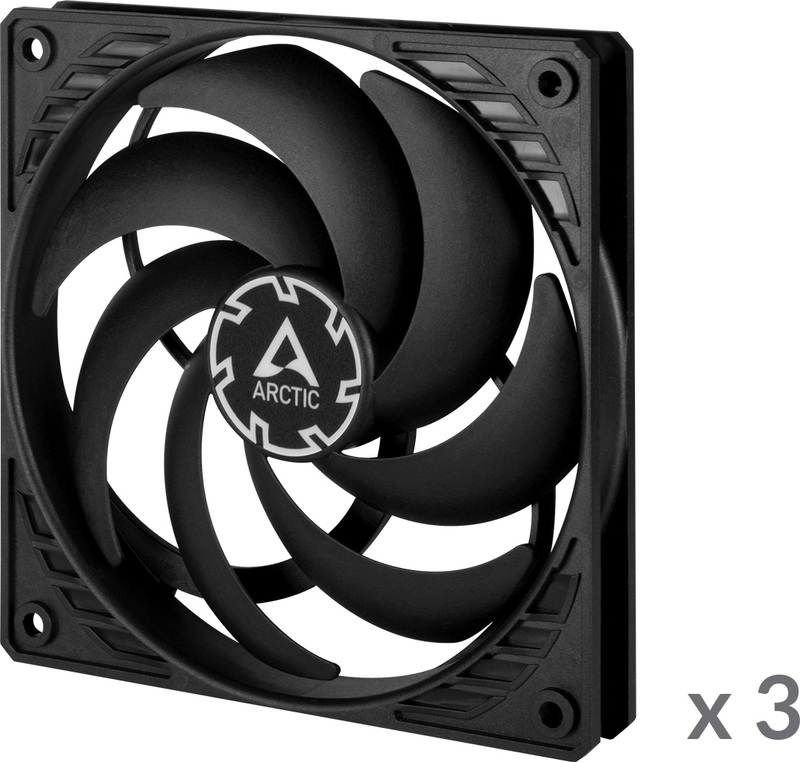Arctic p12 slim pwm pst ventilator 12 2 orig - ARCTIC P12 Slim PWM PST 3-Pack 120mm Case Fan (White)