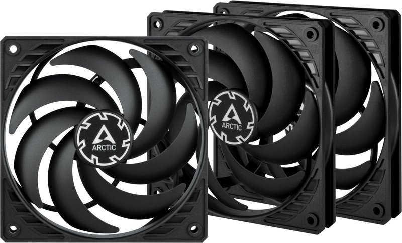 Arctic p12 slim pwm pst ventilator 12 - ARCTIC P12 Slim PWM PST 3-Pack 120mm Case Fan (White)