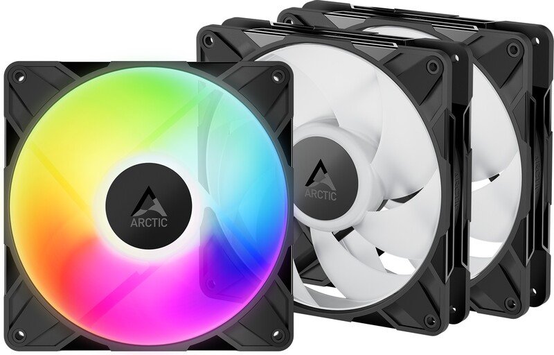 Arctic p14 pro a case fan 776041 - ARCTIC P14 Pro A-RGB 3-Pack Black 140mm Case Fan (White)
