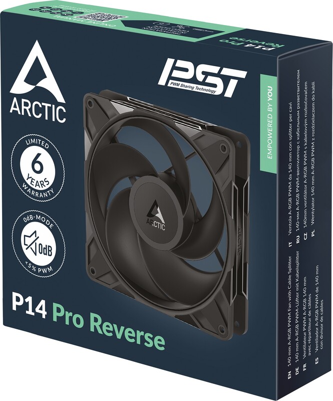 Arctic p14 pro reverse case fan 776091 5 orig - ARCTIC P14 Pro Reverse PWM PST 140mm Black
