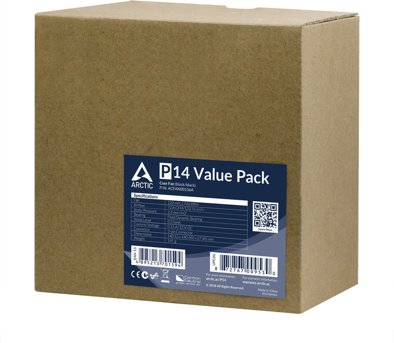 Arctic p14 value pack case fan 5 orig - ARCTIC P14 Value Pack (5-Pack) 140mm Case Fan