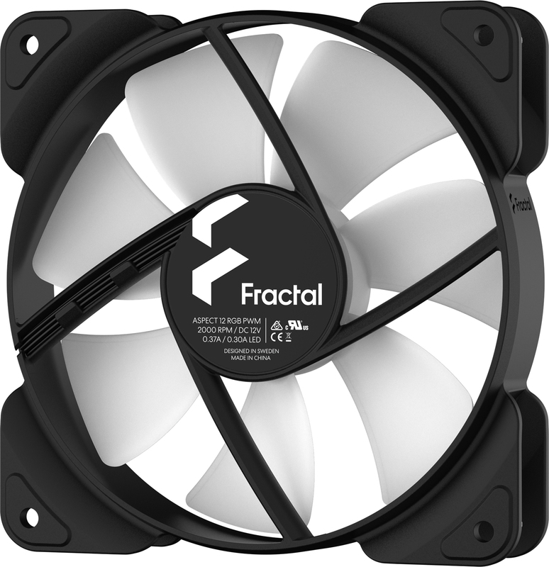 Aspect 12 pwm fan 12 cm 2000 4 orig - Fractal Design Aspect 12 RGB PWM Black 120mm Case Fan (Black)