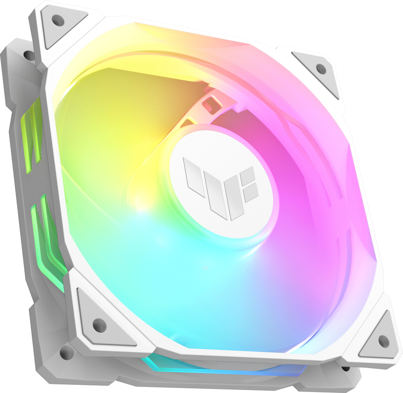 Asus tuf tr120 reverse case fan 776005 2 orig - ASUS TUF Gaming TR120 ARGB Reverse White 120mm Case Fan (White)