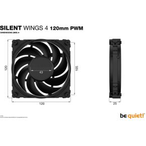 Silent Wings 4 120mm PWM Case Fan - afbeelding 4