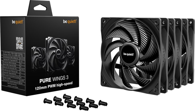 Be quiet pure wings 3 high speed case 777192 - be quiet! Pure Wings 3 120mm PWM high-speed Triple Pack Case Fan
