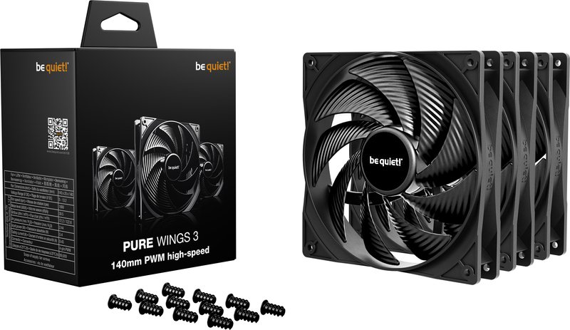 Be quiet pure wings 3 high speed case 777195 - be quiet! Pure Wings 3 140mm PWM high-speed Triple Pack Case Fan
