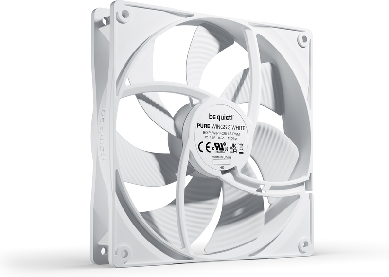 Be quiet pure wings 3 pwm case fan 776066 2 orig - Be quiet! Pure Wings 3 140mm PWM White Case Fan