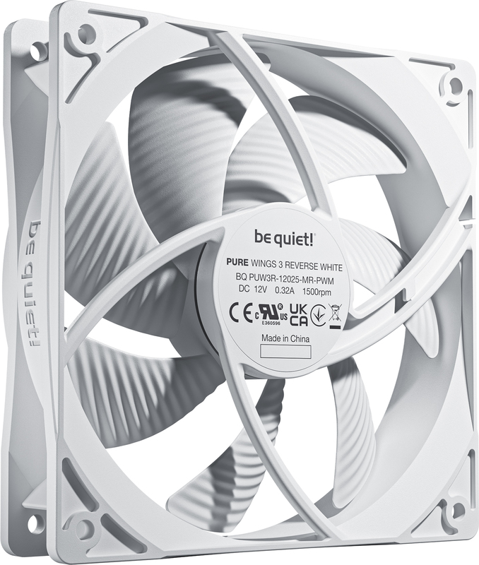 Be quiet pure wings 3 reverse case fan 777212 3 orig - be quiet! Pure Wings 3 120mm PWM Reverse White Triple Pack Case Fan
