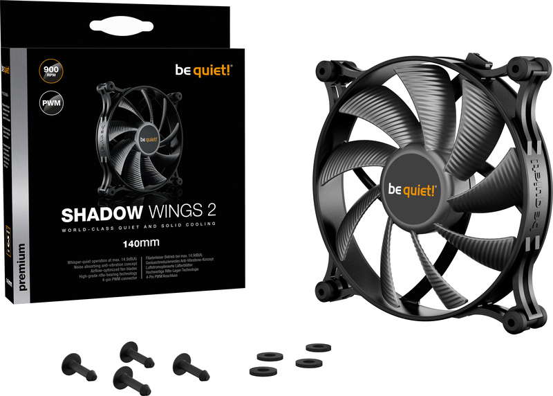 Be quiet shadow wings 2 pwm case fan 777216 5 orig - be quiet! Shadow Wings 2 140mm PWM Case Fan