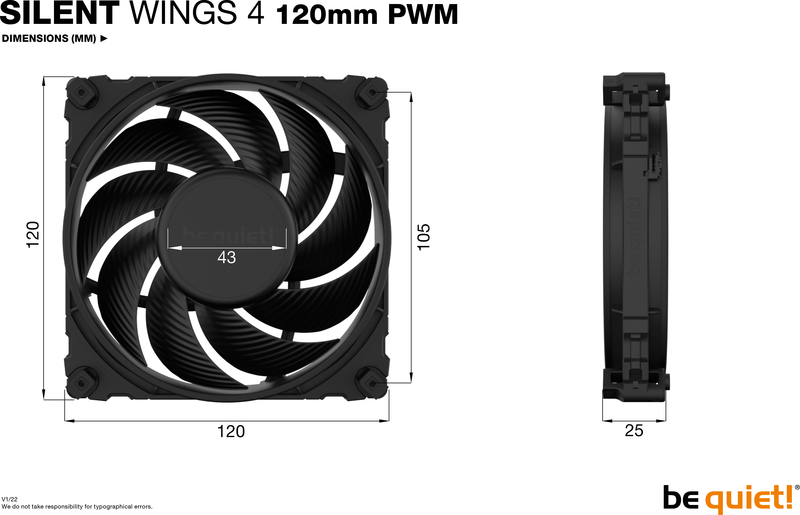 Be quiet silent wings 4 pwm case fan 777200 4 orig - be quiet! Silent Wings 4 120mm PWM Case Fan