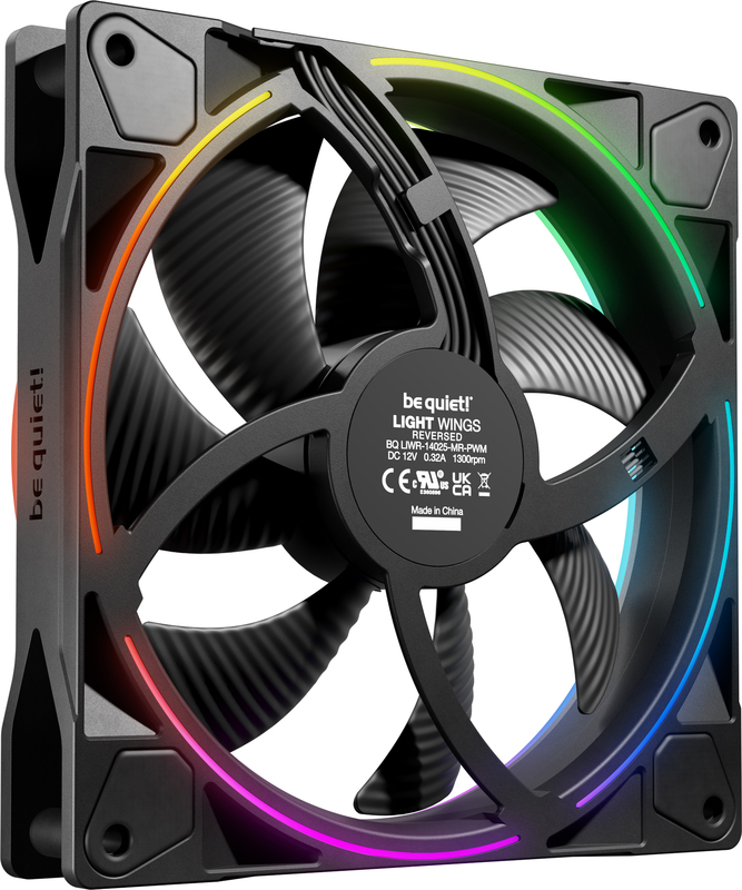 Bequiet light wings 140mm pwm reverse 4 orig - be quiet! Light Wings 140mm PWM Reverse Black Case Fan
