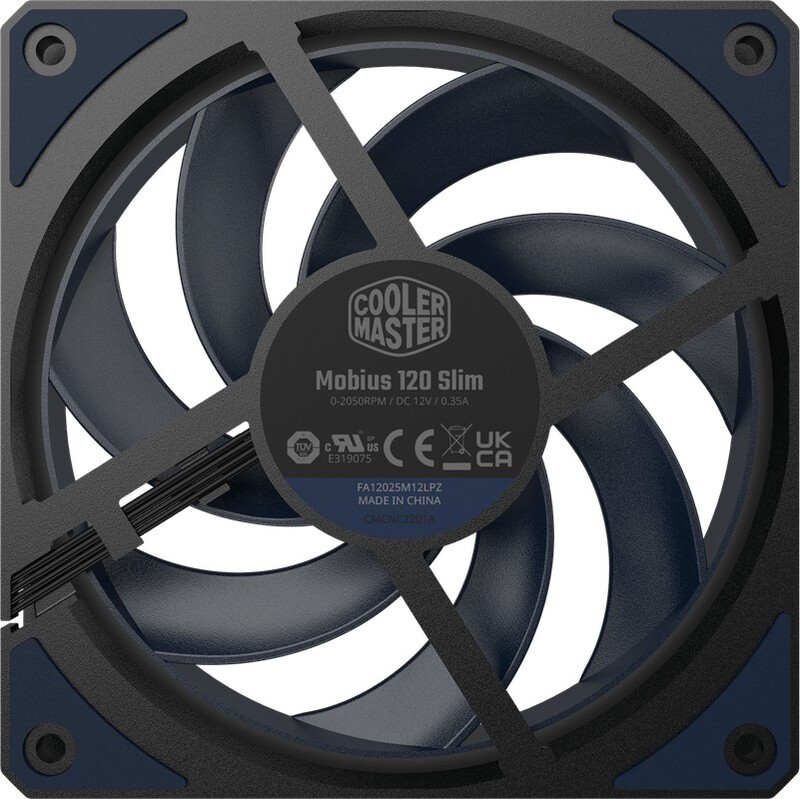 Cooler master mobius 120 slim case fan 120mm 4 orig - Cooler Master Mobius 120 Slim 120mm Case Fan (Black)