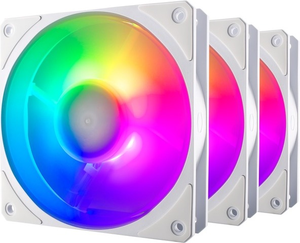 Cooler master mobius 120p 120x120x25 case fa 776304 3 orig - Cooler Master Mobius 120P ARGB White Kit 120mm Case Fan (White)