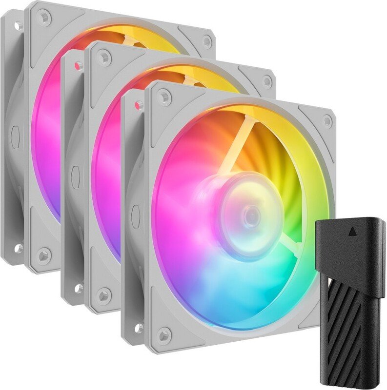 Cooler master mobius 120p 120x120x25 case fa 776304 - Cooler Master Mobius 120P ARGB White Kit 120mm Case Fan (White)