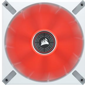 Corsair casefan ml140 led elite wit ro 3 orig - Corsair ML140 LED Elite 140mm Case Fan (White/Red)