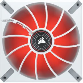 Corsair casefan ml140 led elite wit ro 4 orig - Corsair ML140 LED Elite 140mm Case Fan (White/Red)