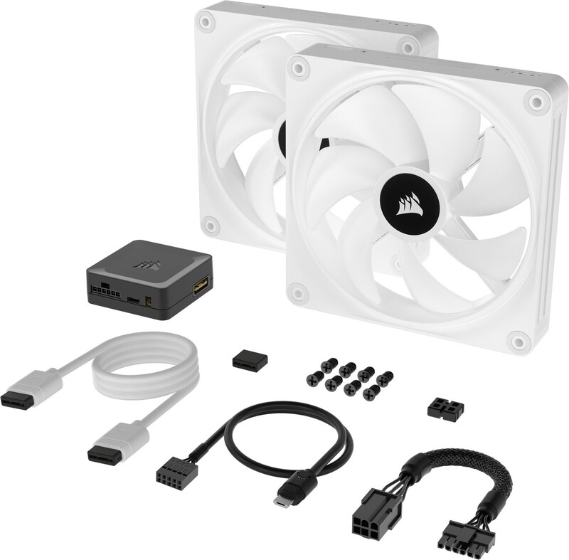 Corsair co 9051008 ww ventilatorhuis 1 4 orig - Corsair iCUE LINK QX140 RGB 140mm PWM Fans Starter Kit White Case Fan