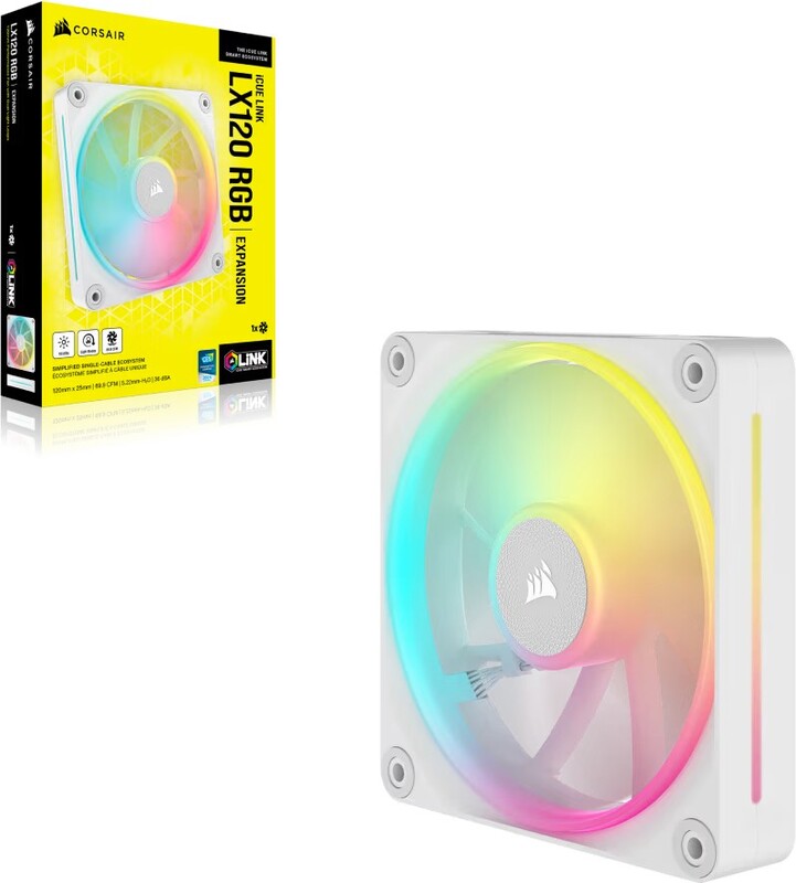 Corsair icue link lx120 case fan 776244 5 orig - Corsair iCUE LINK LX120 RGB 120mm PWM Fan White Case Fan