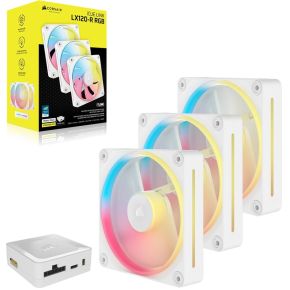 iCUE LINK LX120-R RGB 120mm PWM Reverse Fan Starter Kit White (3-Pack) - afbeelding 3