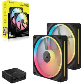 iCUE LINK LX140-R RGB 140mm PWM Reverse Fans Starter Kit (2-Pack, Black) - afbeelding 2