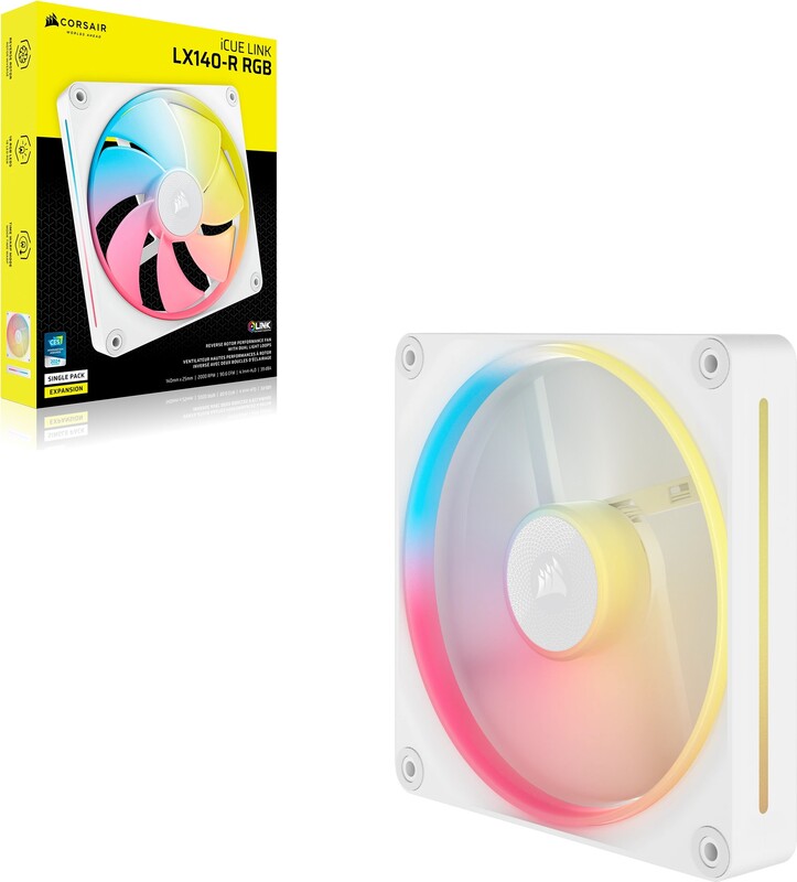 Corsair icue link lx140 r reverse case 776217 3 orig - Corsair iCUE LINK LX140-R RGB 140mm PWM Reverse Fan - White Case Fan