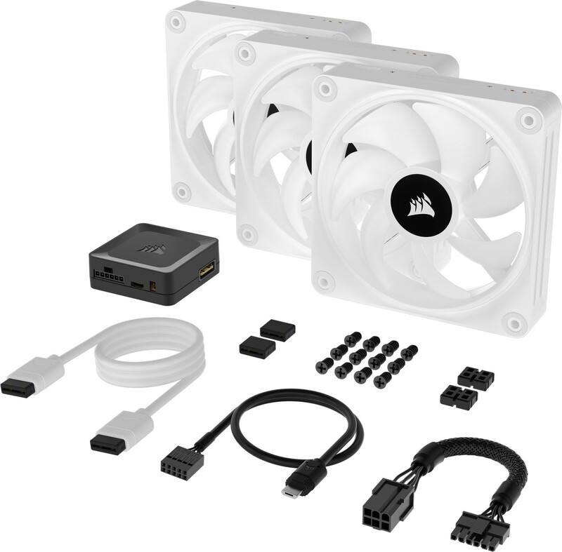 Corsair icue link qx120 starterskit ca 776282 4 orig - Corsair iCUE LINK QX120 RGB 120mm PWM Fans Starter Kit White Case Fan