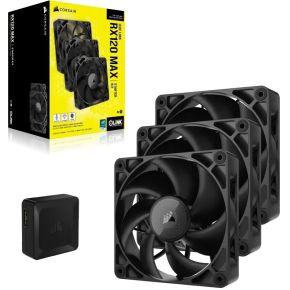 iCUE LINK RX120 MAX 120mm PWM Fan Starter Kit - Black - afbeelding 2