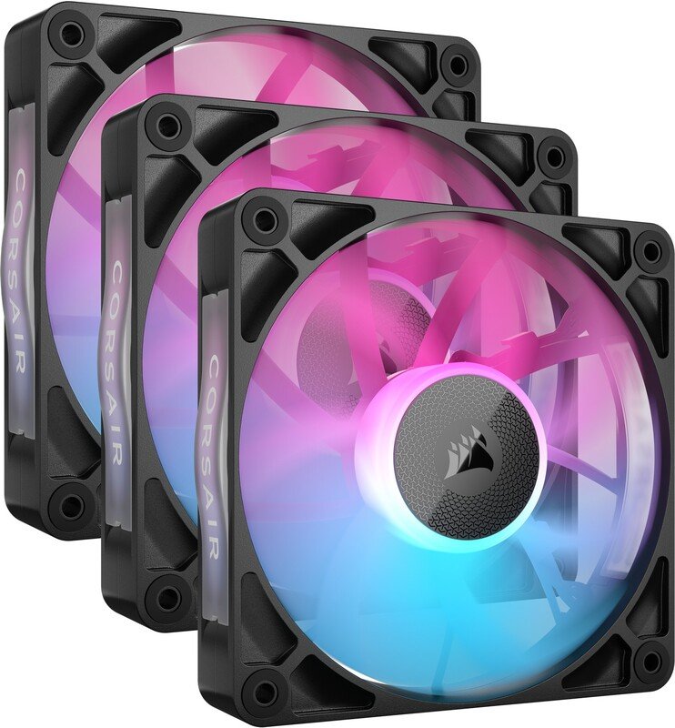 Corsair icue link rx120 starterskit ca 777147 - Corsair iCUE LINK RX120 RGB PWM Fan Triple 120mm Case Fan (Black)