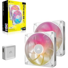 iCUE LINK RX140 MAX RGB 140mm PWM Thick Fans Starter Kit - White - afbeelding 2