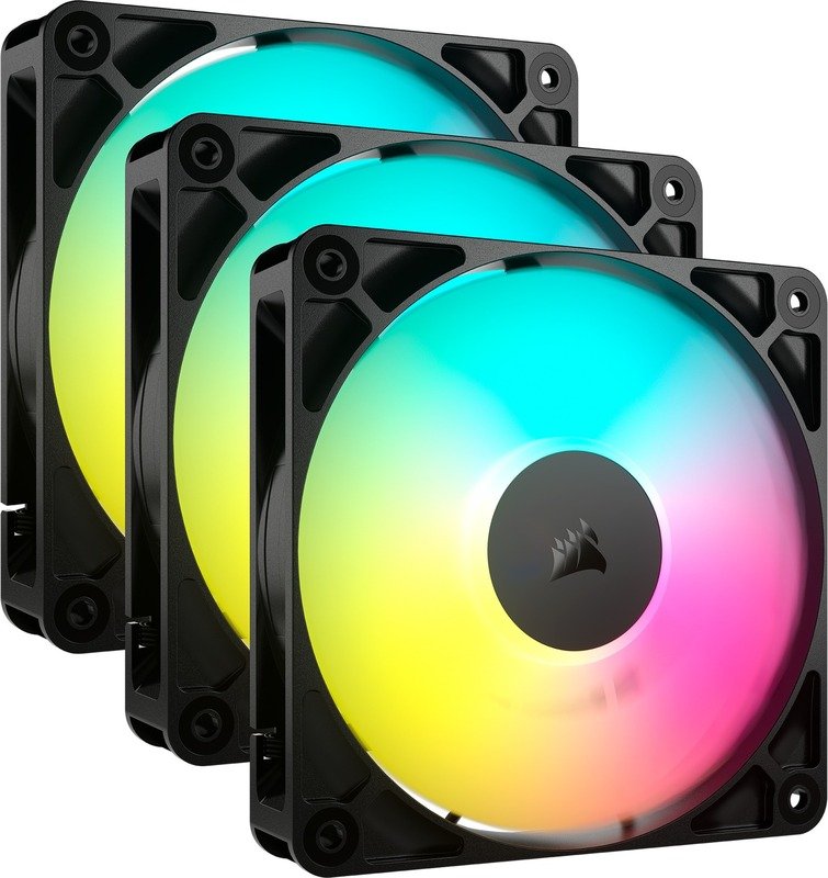 Corsair rs120 case fan 776184 - Corsair RS120 ARGB 120mm PWM Fans Triple Pack Black Case Fan