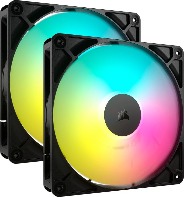Corsair rs140 case fan 776187 - Corsair RS140 ARGB 140mm PWM Fans - Dual Pack Black Case Fan