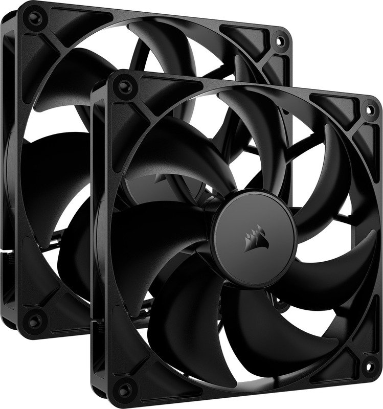 Corsair rs140 pwm case fan 776254 - Corsair RS140 PWM Black Dual Pack 140mm Case Fan (Black)