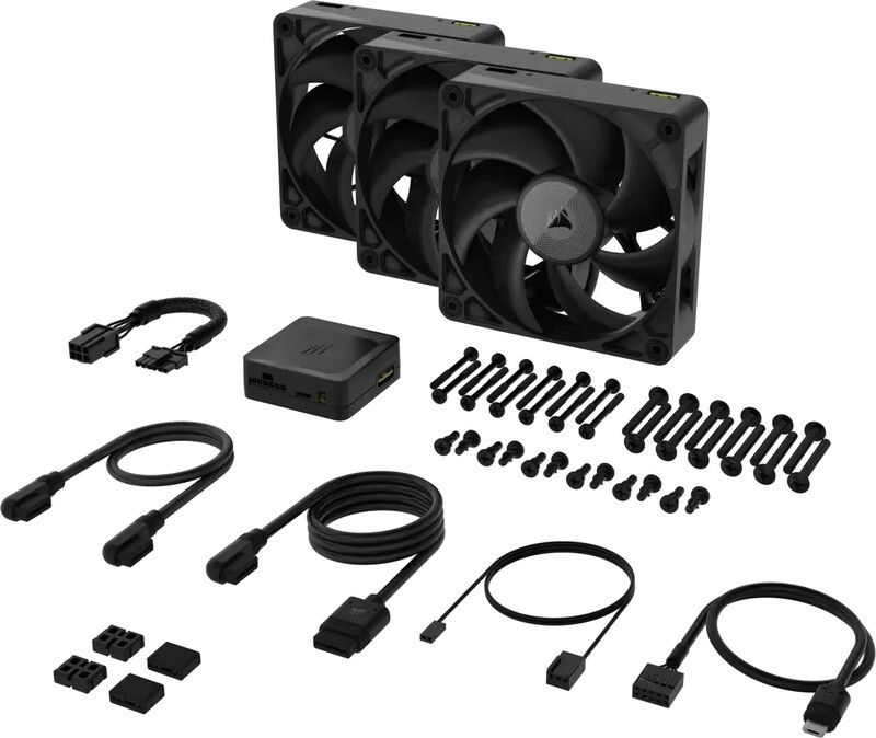 Corsair rx120 max thick case fan 776246 3 orig - Corsair iCUE LINK RX120 MAX 120mm PWM Fan Starter Kit - Black Case Fan